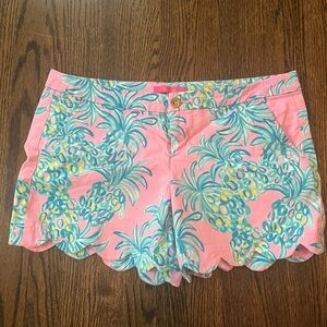 Lilly Pulitzer Pink and Green Tropical Shorts